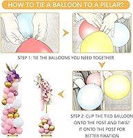 Vista 5 de Juego de 2 soportes para arco de globos, soporte de telón de fondo arqueado de boda con base, soporte de metal para globos de medio arco, arco