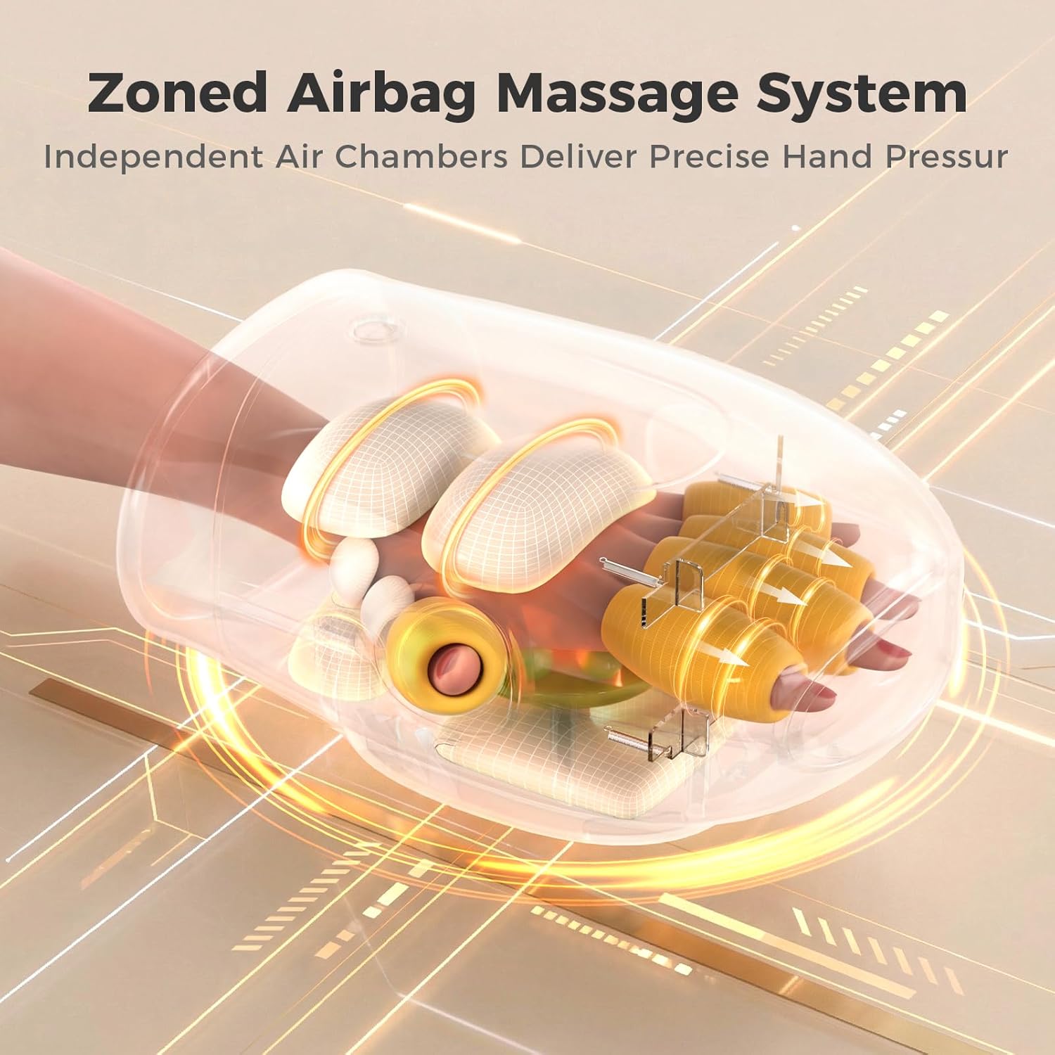 Hand Massager with Heat and Compression, Deep Kneading & Knuckle Stretching, for Arthritis and Carpal Tunnel & Hand Fatigue Relief, Touchscreen Control, Ideal Gift for Men & Women