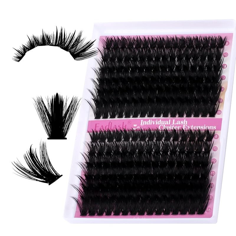 FADLASH Cílios Postiços em Tufo Manga com Pontas, Curvatura D, 8–16 mm