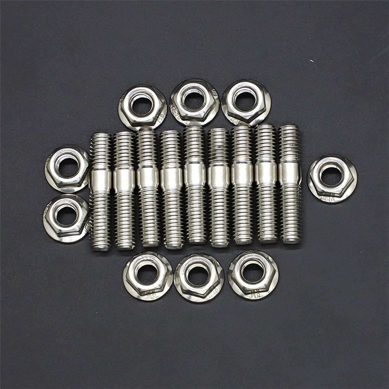 M8*40 Exhaust Manifold Stud Serrated Nuts Bolts Screws for B D Series for Ho.nda Civic Acura Integra V3 Stainless Steel Exhaust Stud(18sets)