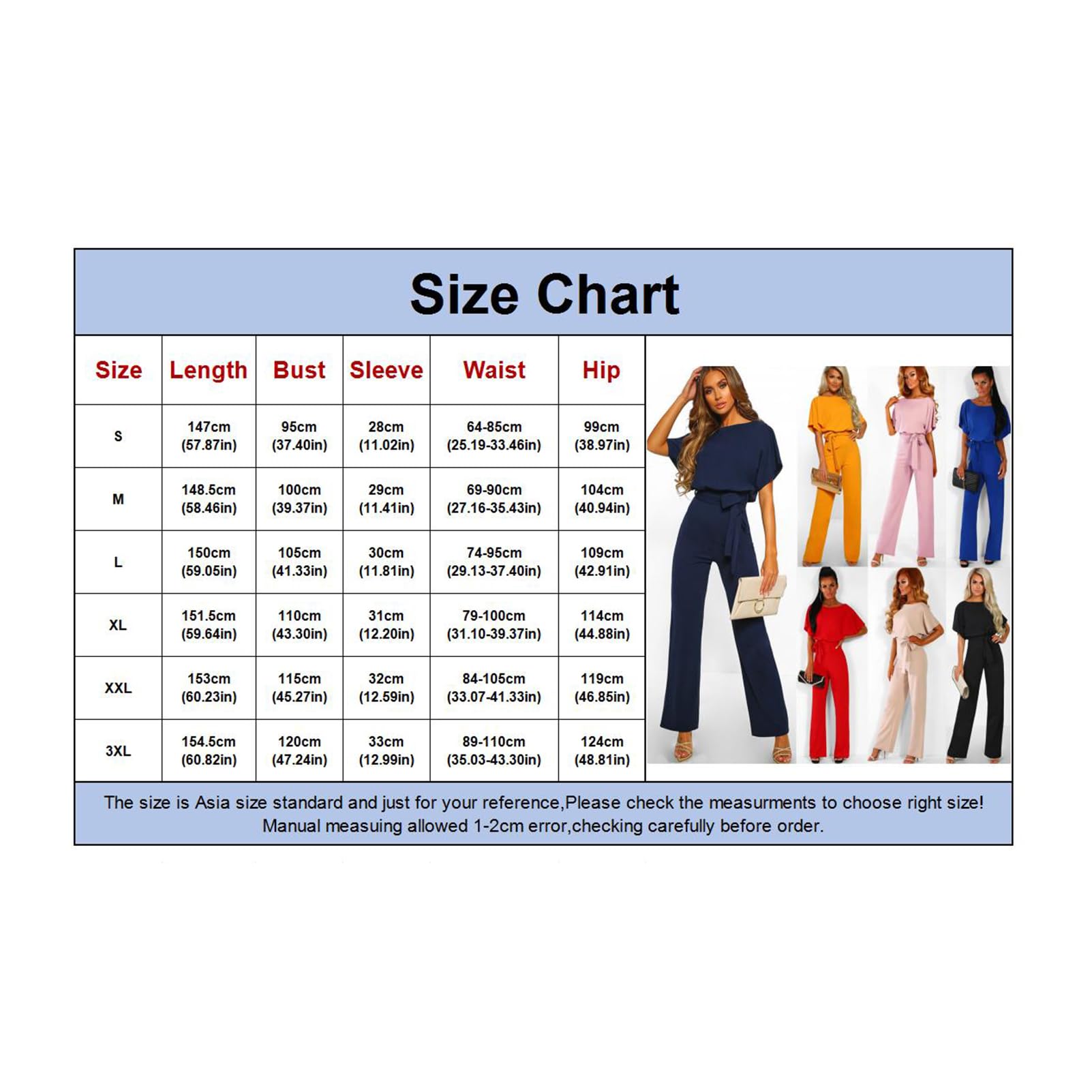 amropi Monopezzi e Tutine da Donna Tuta Lungo a Gamba Larga Pantaloni Elegante Jumpsuit