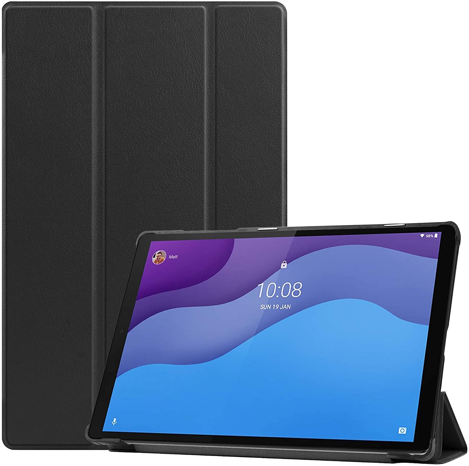 SwooK [Wake/Sleep] Stand Tri Fold Flip Cover Case for Lenovo Tab M10 HD 2nd Gen TB-X306X / Smart Tab M10 HD 2nd Gen TB-X306F Stand Flip Case Cover (Black) (B09LRDJJZ2) Amazon Price History, Amazon Price Tracker