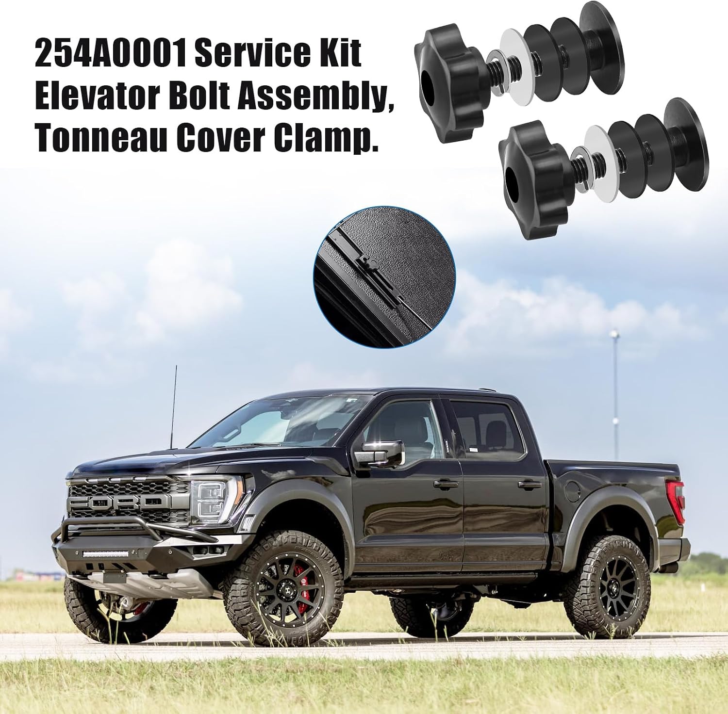 254A0001 Tonneau Cover, 2 Pcs Elevator Bolt Assembly, for Hard Folding Truck Bed Tonneau Cover