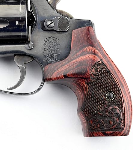 Altamont - Empuñaduras para revólver S&W J redondo - Bota - Empuñaduras de madera real para pistolas Smith & Wesson J Frame con fondo redondo .38