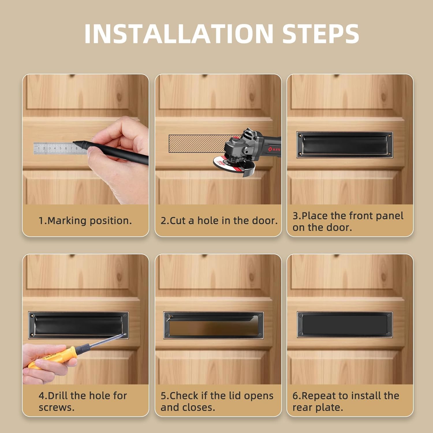 Mail Slot Oil Rubbed Bronze,10Inch Stainless Steel Mail Slot Cover for Front Door.Mailbox Door Replacement for Wall,13"×3.7"