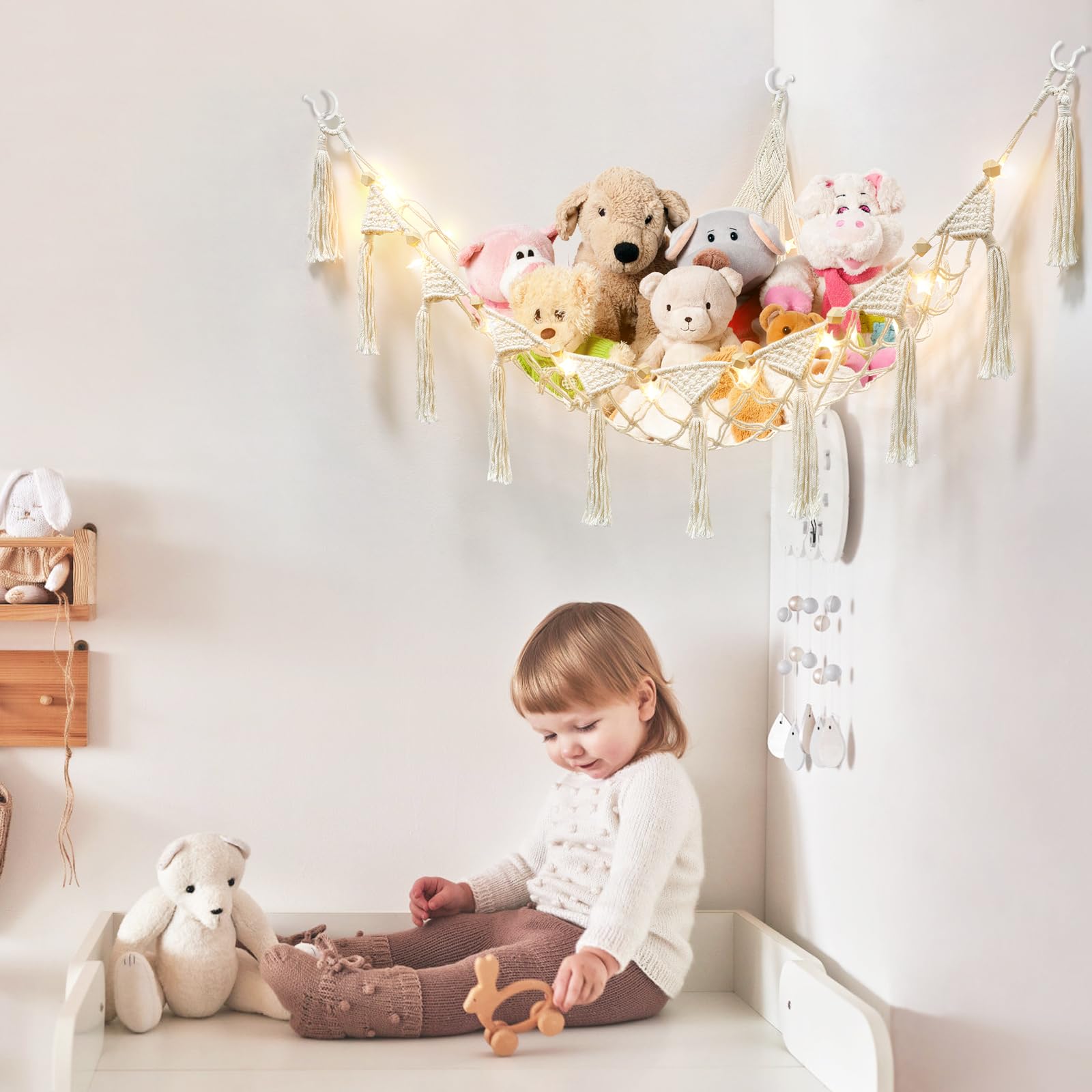 Dahey Stuffed Animal Storage Hammock Hanging Toy Storage