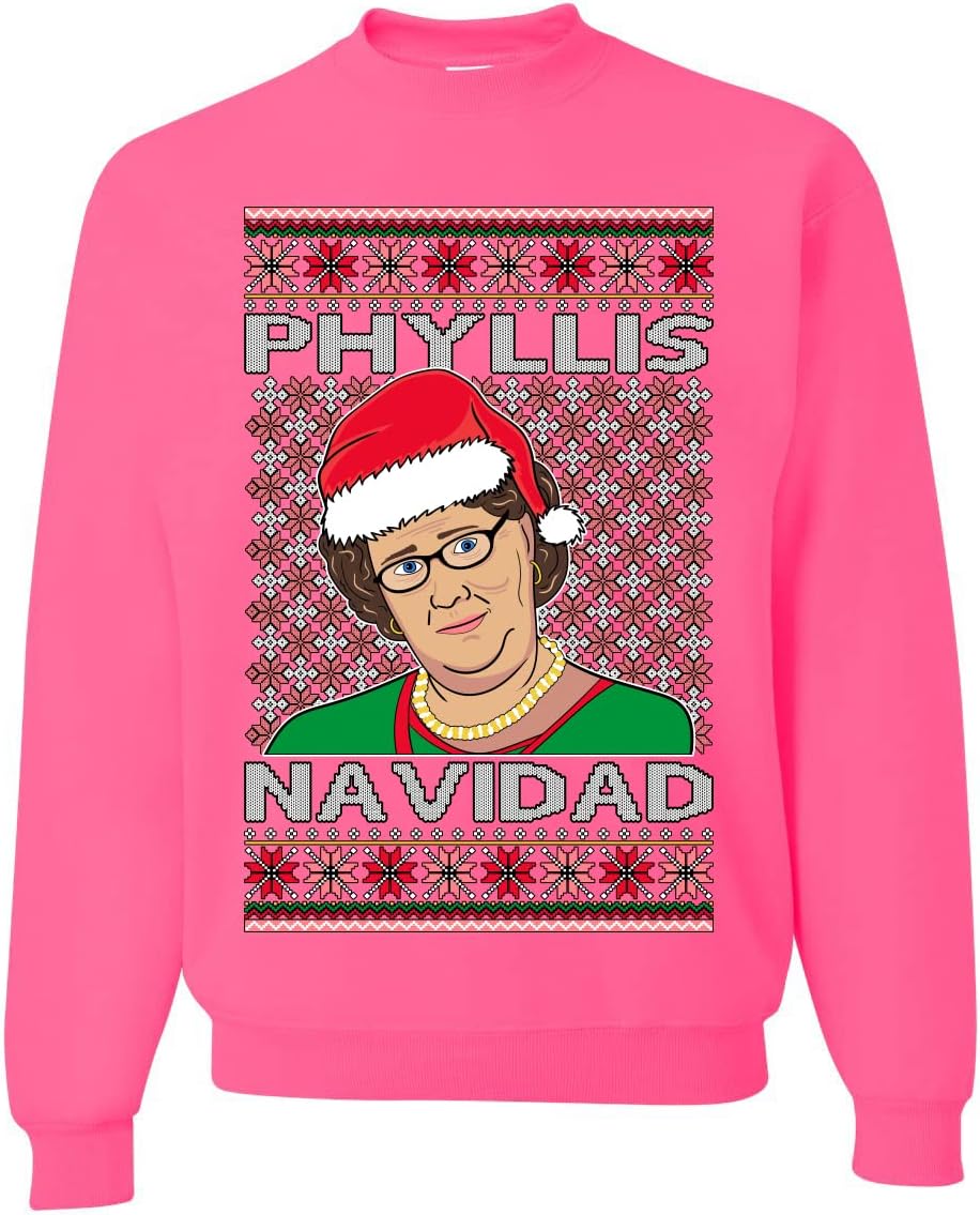 Wild Bobby Office Phyllis Navidad Happy Holiday Ugly Christmas Sweater Unisex Crewneck Sweatshirt