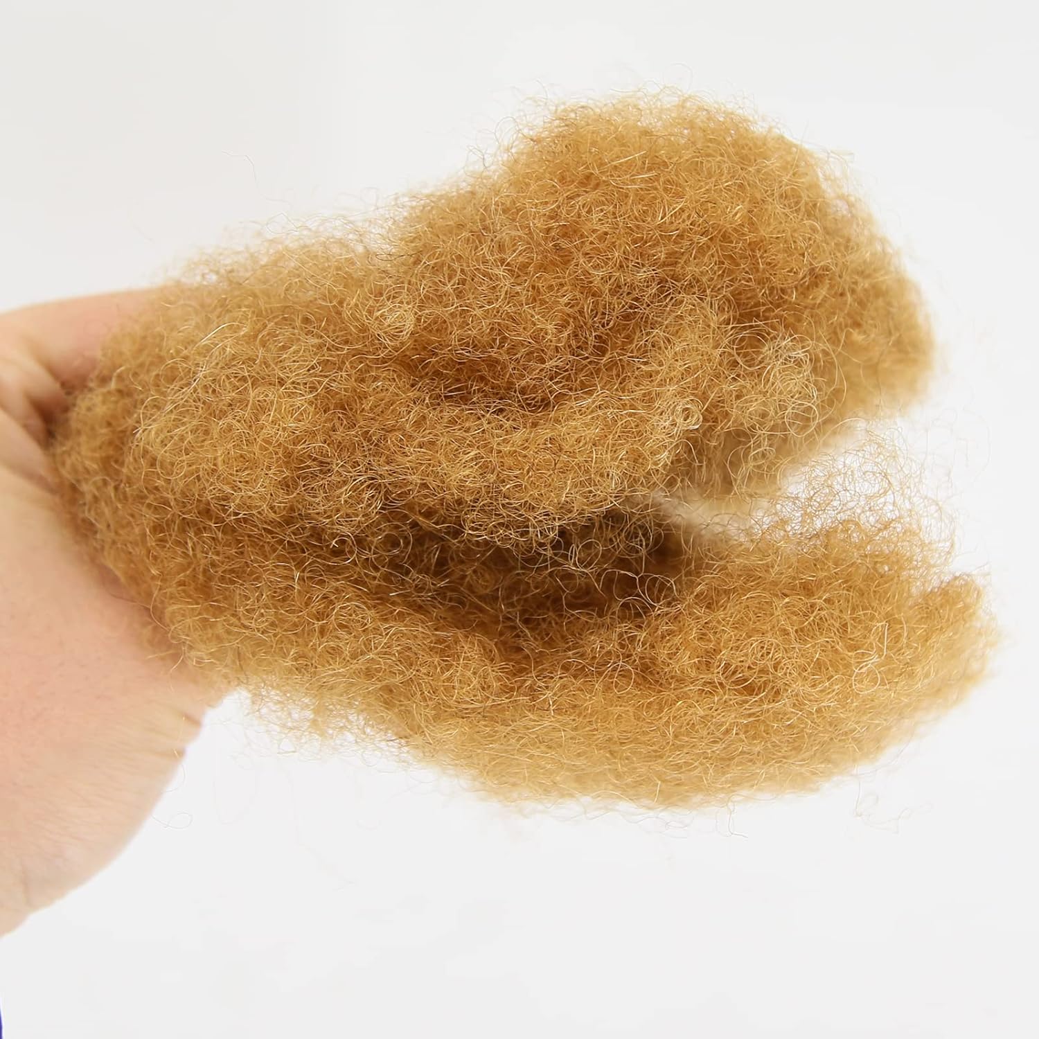 ZigZag Hair Afro Kinky Bulk Human Hair Brown #27 Color 30Gram Tight Kinky Bulk Afro Hair Ideal for Making or Repairing Permanent Dreadlocks,Twists and Braids (8inch, #27 Color)