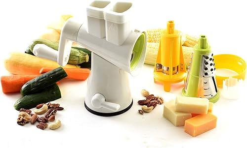 Vista 2 de Norpro Rallador/rebanador de doble barril con cortador de maíz, blanco