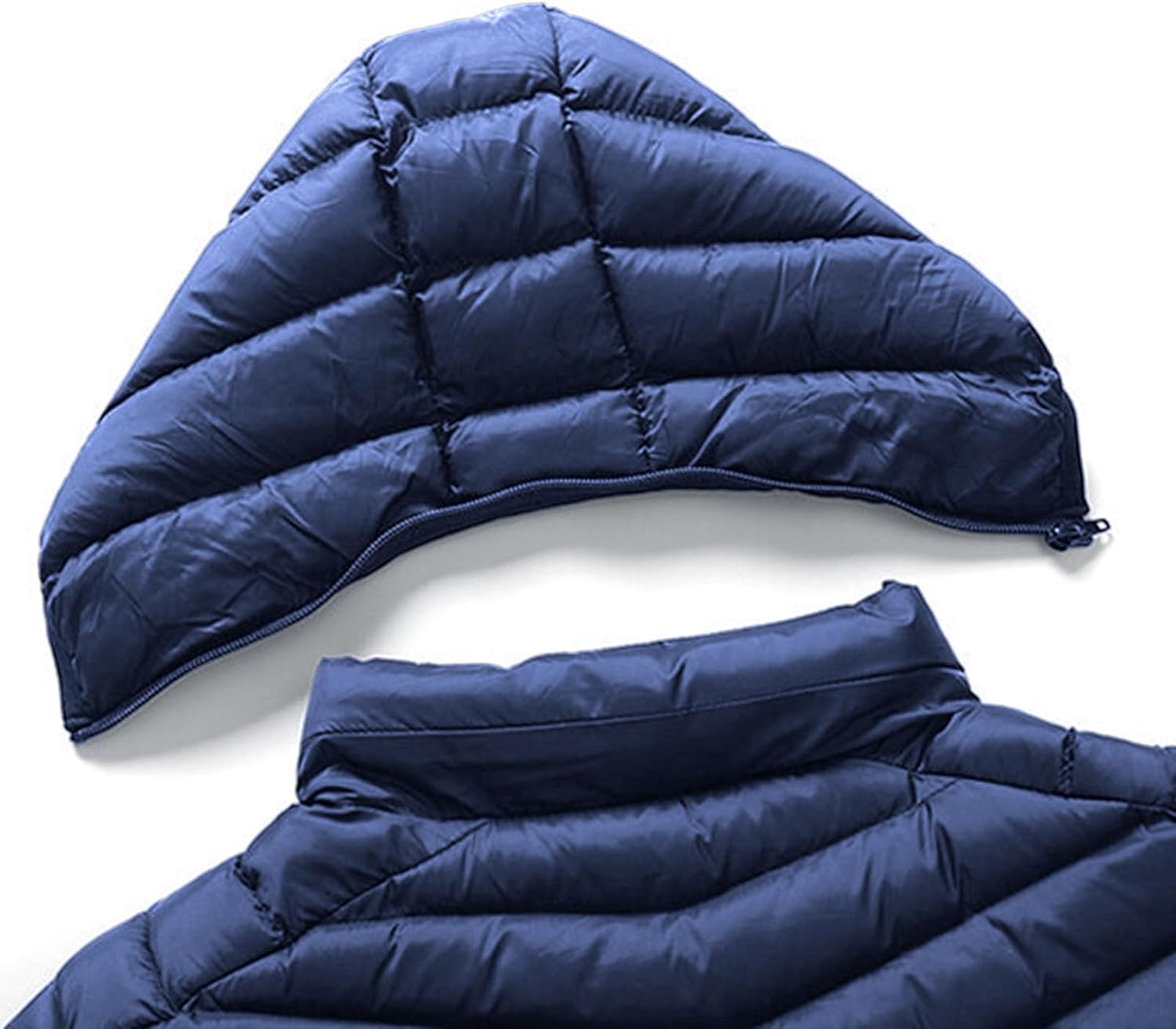 Men's Lightweight Solid Hooded Down Coat Outdoor Multi Color Zipper Puffer Jacket Winter Trendy Warm Down Outerwear