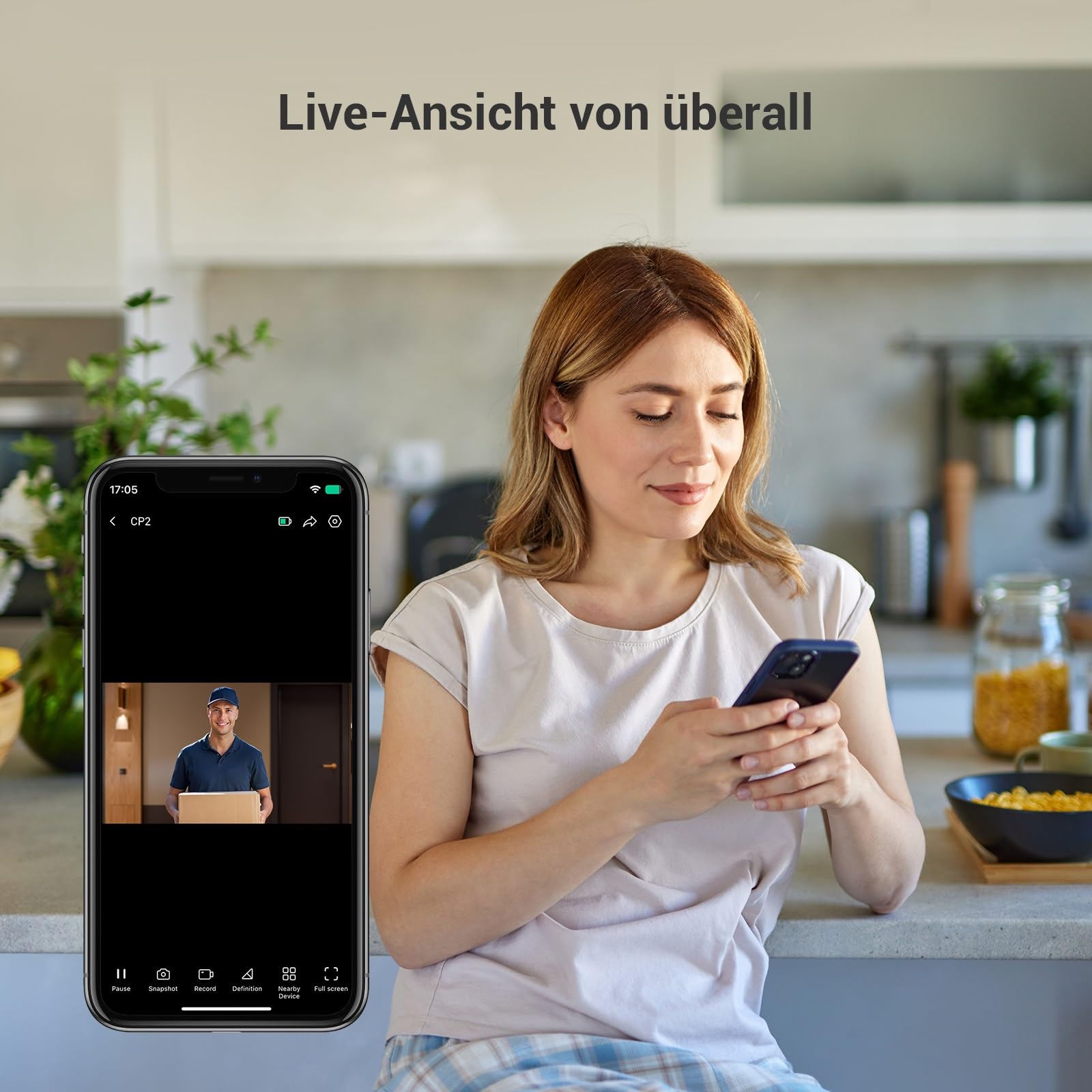 EZVIZ WLAN Türspion mit 4,3-Zoll-Farbbildschirm, 2MP Kabellose Video Türklingel Kamera mit 146°, 2200mAh Akku, 2,4GHz WiFi, Kein Bewegungsmelder, Keine Nachtsicht, Keine Videoaufzeichnung, CP2(Silber)