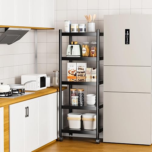 Miniatura 2 de VETALLO Estantes de metal de 5 niveles, estantes para cocina, estante de almacenamiento para cocina, garaje, despensa, organizador de armario,