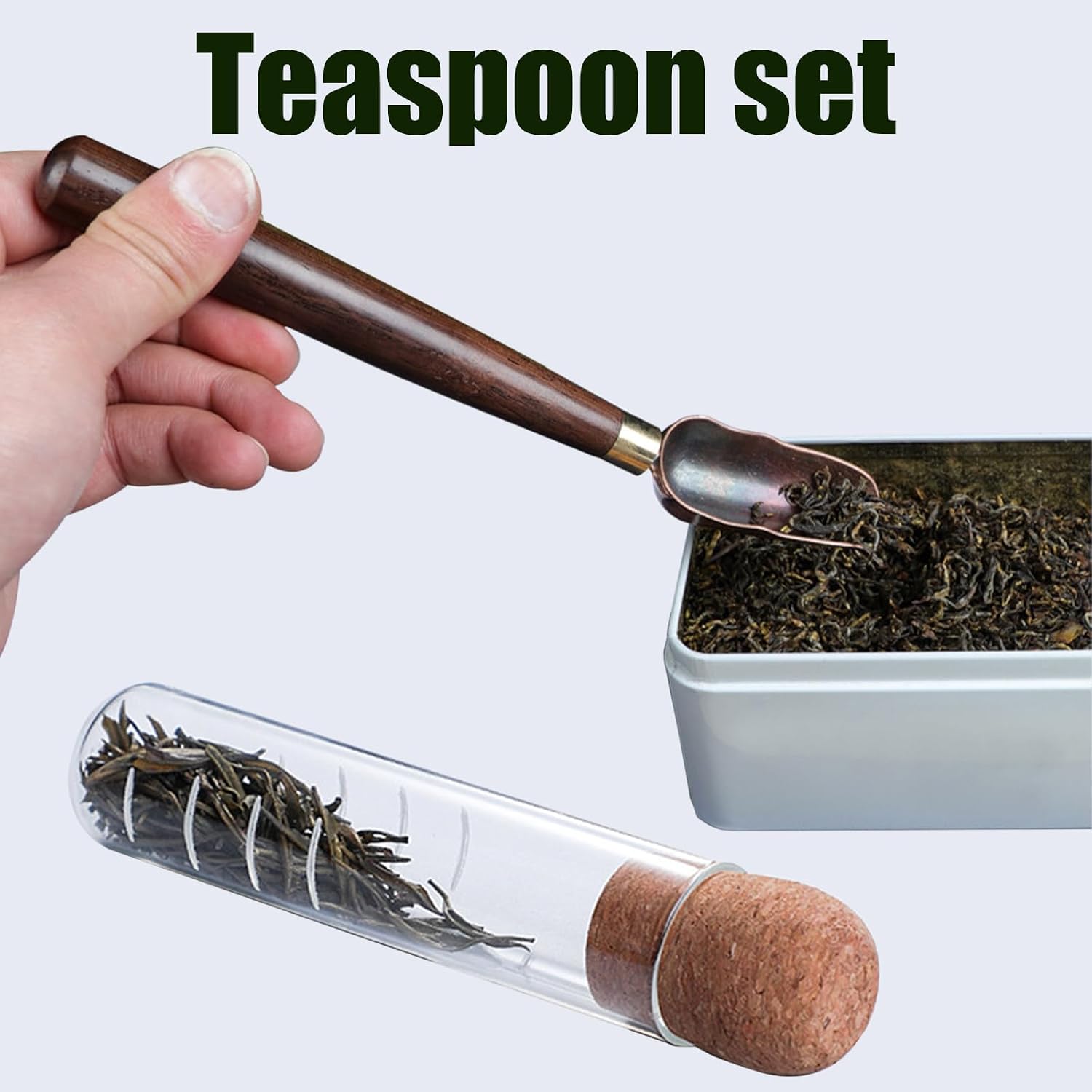 Tea Infuser for Loose Leaf Tea, Glass Tea Infuser Tea Strainer with Teaspoon & Cleaning Brush, Reusable Loose Leaf Tea Steeper with Cork, Tea Diffusers for Loose Tea