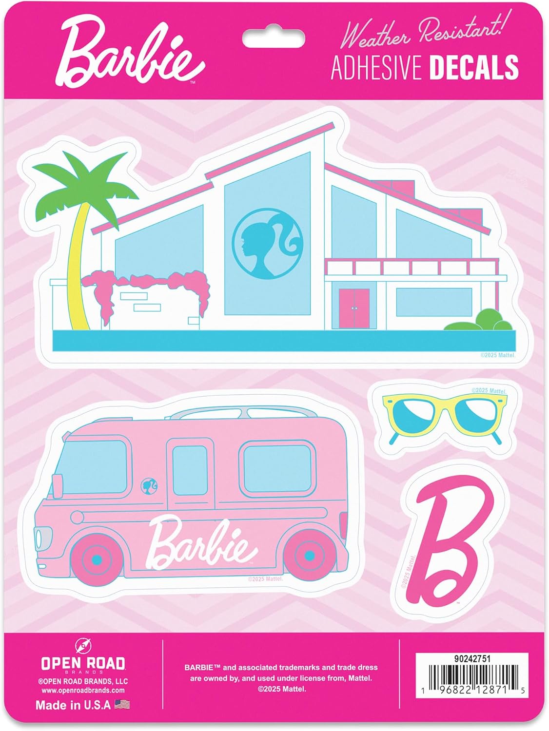 Mattel Barbie Career Girls Adhesive Vinyl Decals - Fun Set of Barbie Stickers with Astronaut, Pilot, Dancer and More, 1 Pack (6 Count)