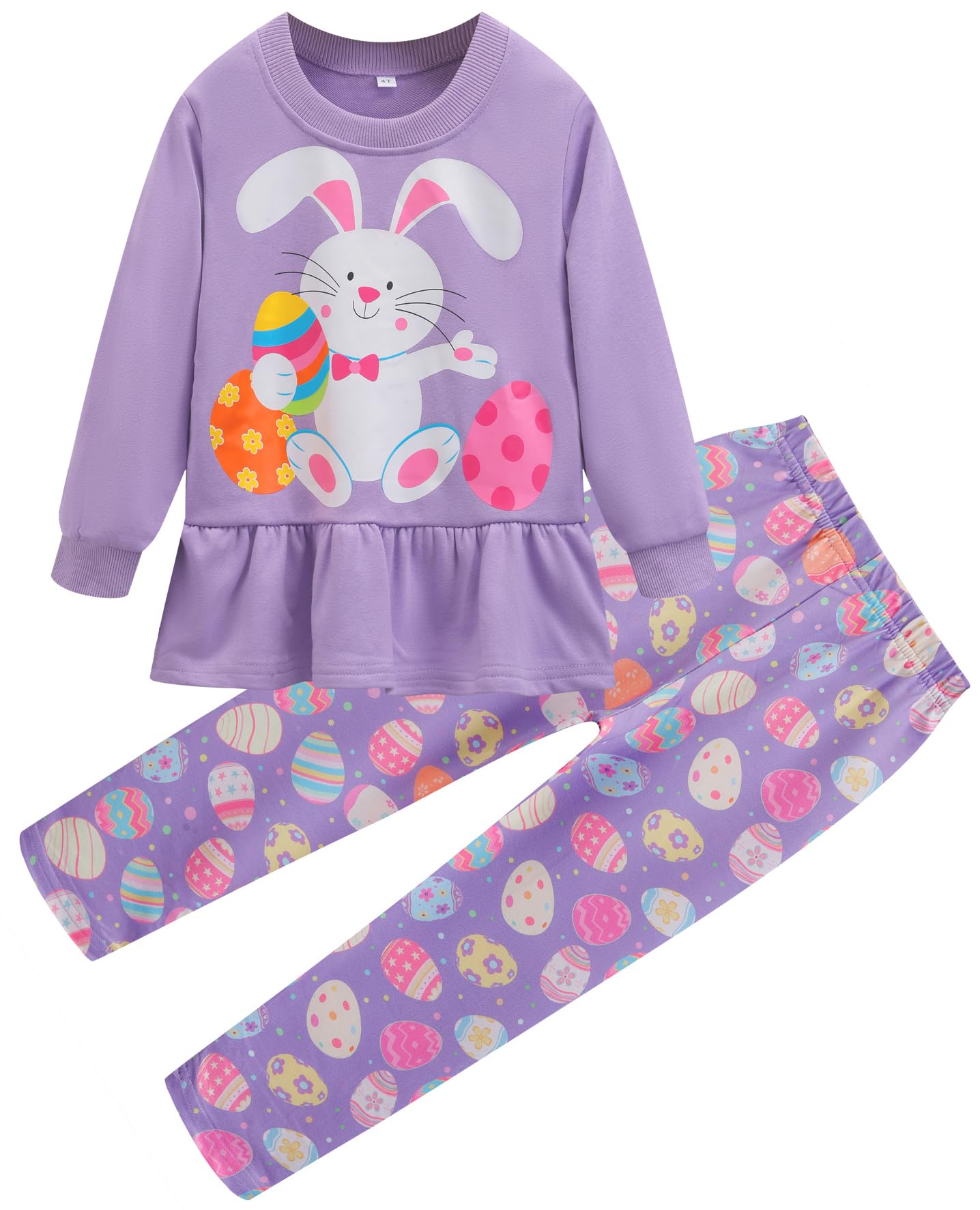 Little Girls 2 Piece Outfits Ruffle Sleeve Unicorn Sweatshirts Top and Leggings Set School Outfits Kids Clothing Set