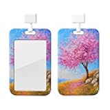 Pretty Cherry Blossom Badge Holder, Funny ID Card Badge Holder with Lanyards for Doctor Nurse Teacher Office