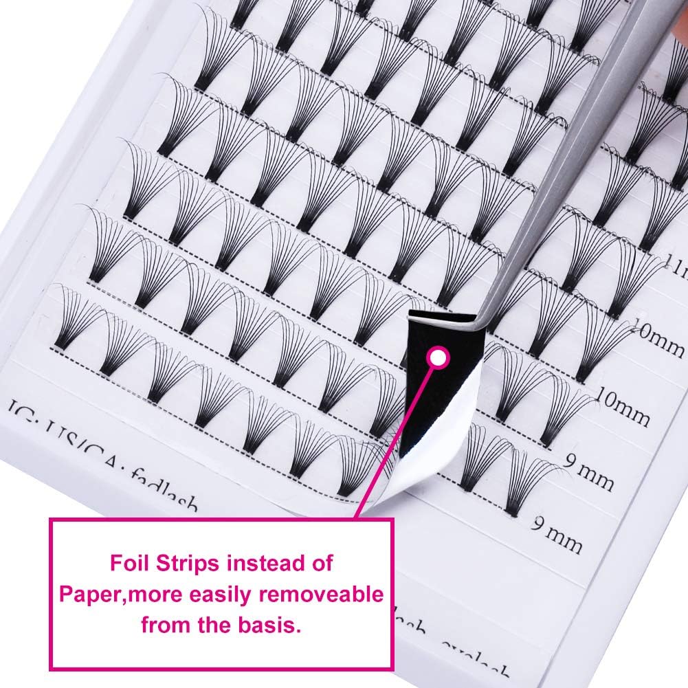 Pre Made Russian Lashes 10D 0.07mm D Curl 8~14mm Mixed Trays Premade Russian Volume Lashes Pre Made Fan Lashes by FADLASH (10D-0.07-D-MIX) - Image 4