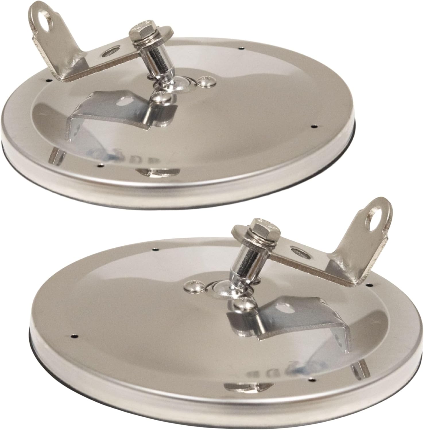 Brock Replacement Driver and Passenger Universal Convex Stainless Steel 6" Round Side Mirrors with Brackets