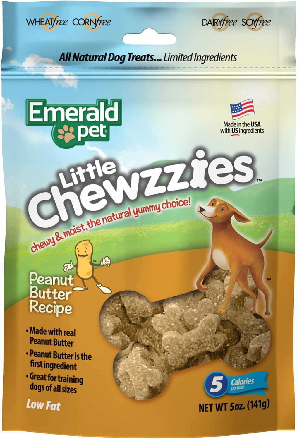 Emerald Pet Little Chewzzies Grain Free Training Dog Treats — Healthy and Tasty Natural Dog Chews with Real Meat or Peanut Butter —…