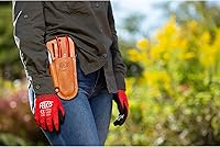 Vista 4 de FELCO F910+ Funda de cuero fabricada en Estados Unidos – Bolsa de cinturón de doble ranura para podadoras, cortadores de alambre y sierras plegables