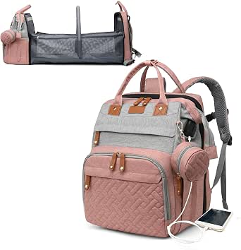 Astro alan Baby Diaper Bags with Changing Station, Waterproof Diaper Bag Backpack for Moms Dads, Grey Pink, X-Large, Modern : Amazon.ca: Baby