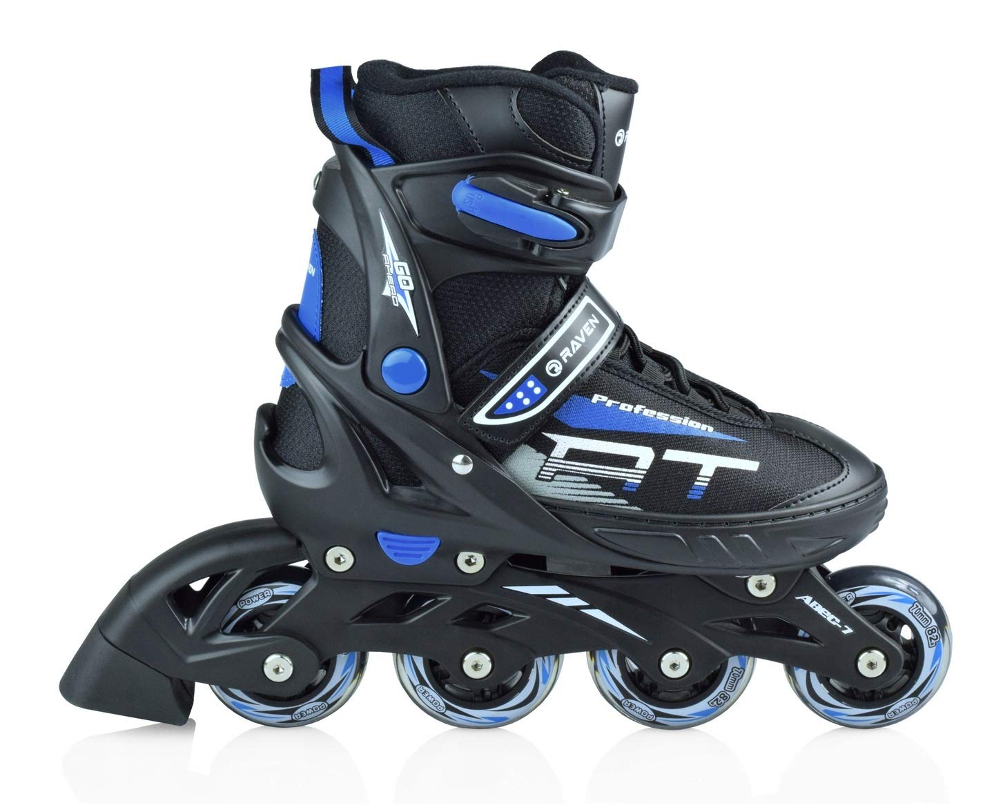Pattini in linea profession RAVEN dimensione regolabile uomo donna bambino nero/Blu, 28-32(18cm-20,5cm)