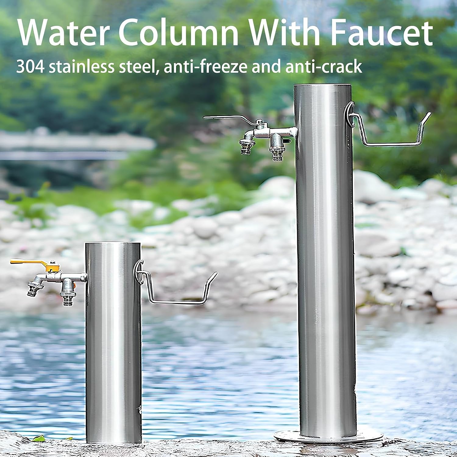 Garden Column Faucet, Outdoor Vertical Water Column, Freestanding Faucet Antifreeze Faucet, for Yard, Garden, Pasture Irrigation and Drinking