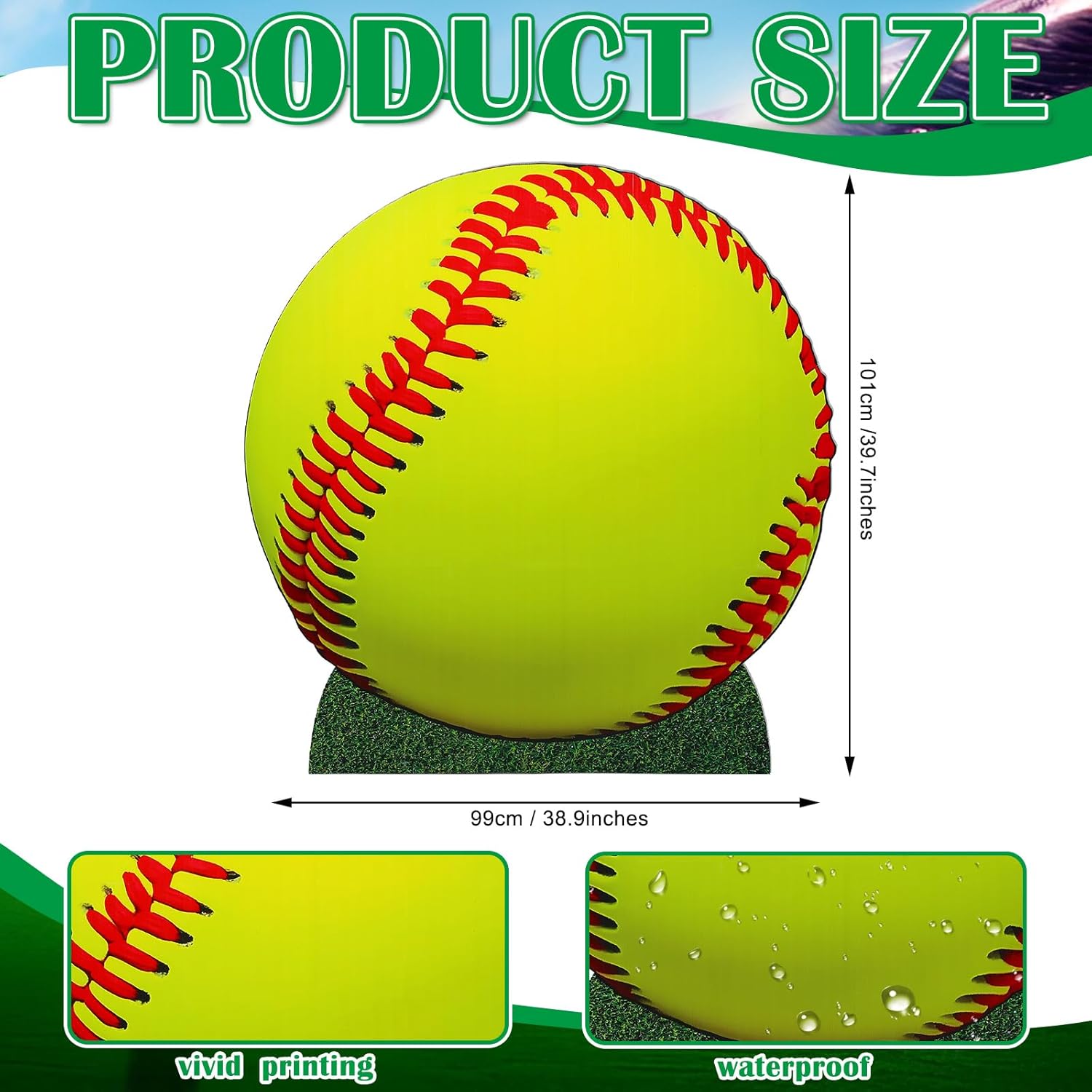 Chunful 3.3 ft Soccer Ball Cardboard Cutout Stand up Life Size Sports Theme Party Decoration Balls Party Photo Props Backdrops for Game Day Baby Shower Birthday Parties Supplies