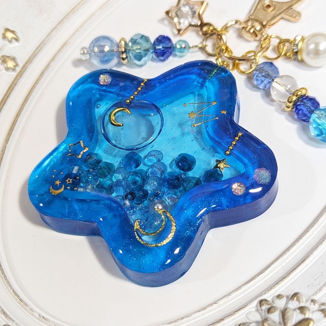 Amazon.co.jp: 夜空のシェイカーキーホルダー レジン ハンドメイド 星