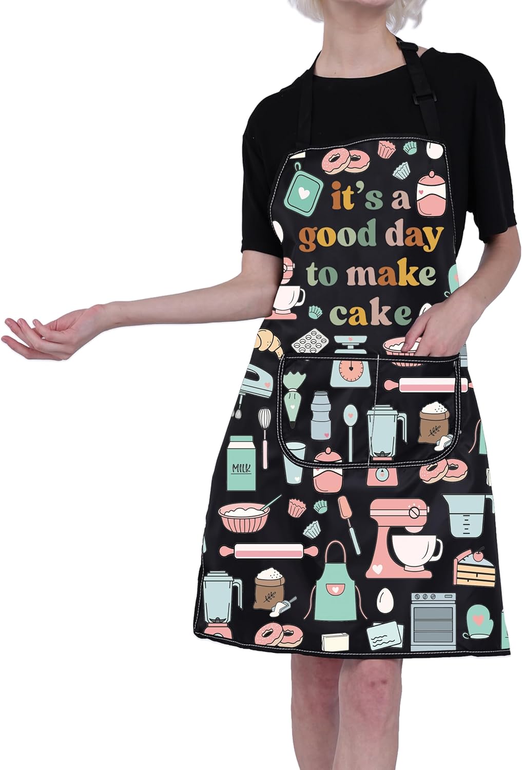 FUSTMW Cake Maker Gifts for Baker Kitchen Baking Apron with Pocket Baker Gifts for Dessert Makers Pastry Chef Apron - Image 6