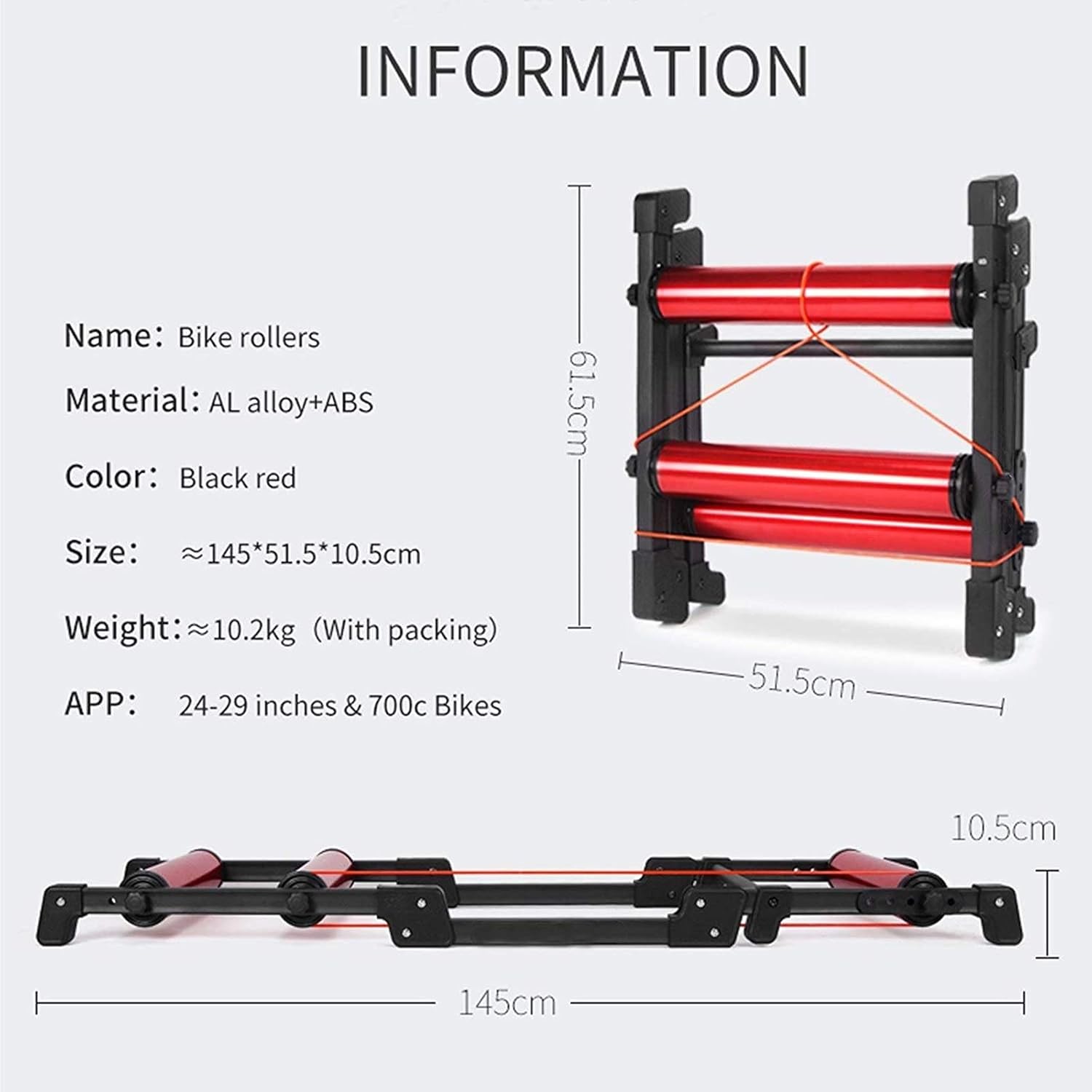 Indoor Home Bike Trainer Fitness Rollers, Indoor Bicycle Roller Riding Platform,Foldable,Cycling Racks & Stands,Bike Trainer Accessories,for Mountain Road Bike