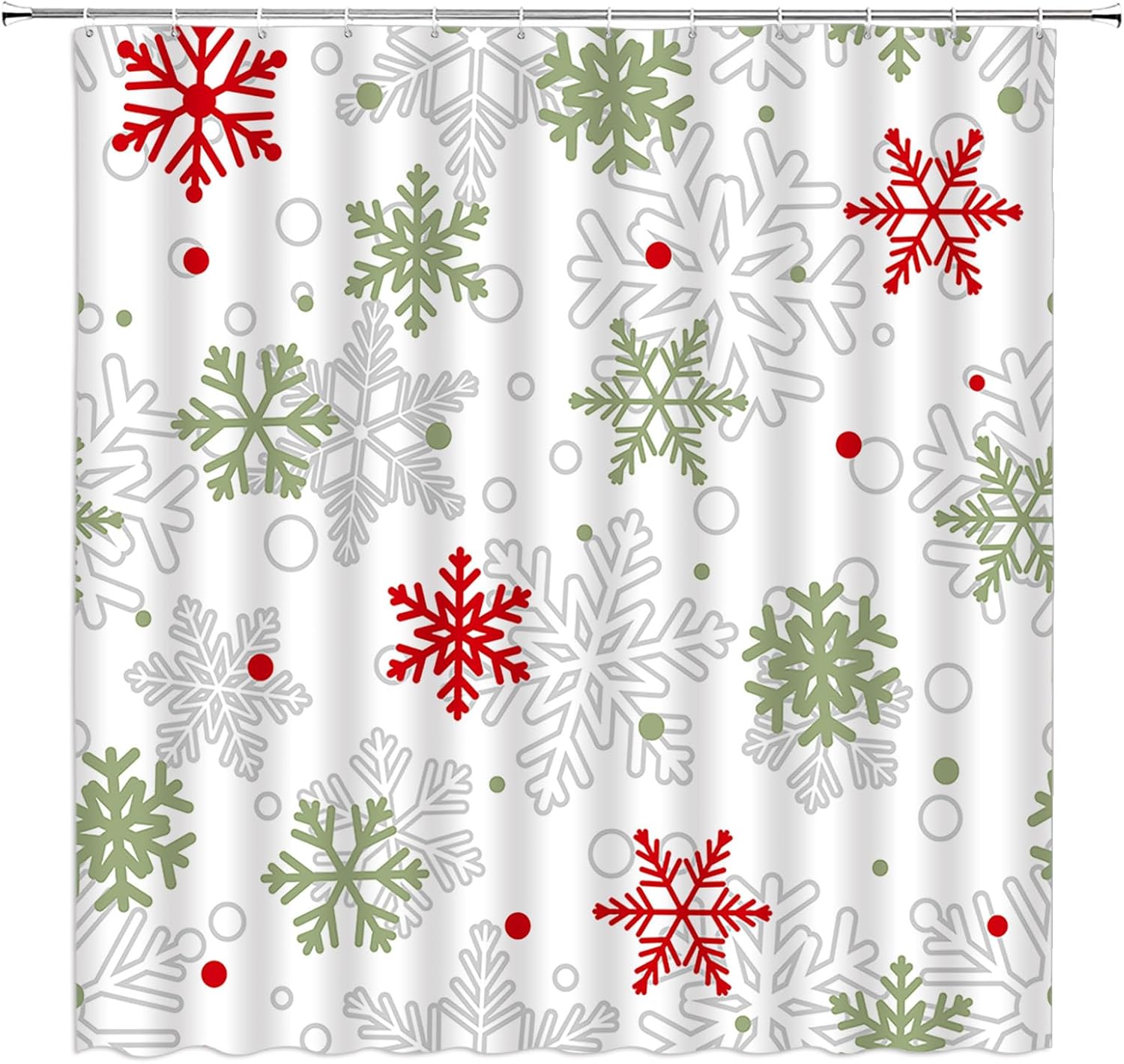 Christmas Tree Shower Curtain Winter Pine Tree Forest Watercolor Rustic Xmas Holiday Happy New Year Fabric Bathroom Curtain Set with Hooks(78" Wx70 H)