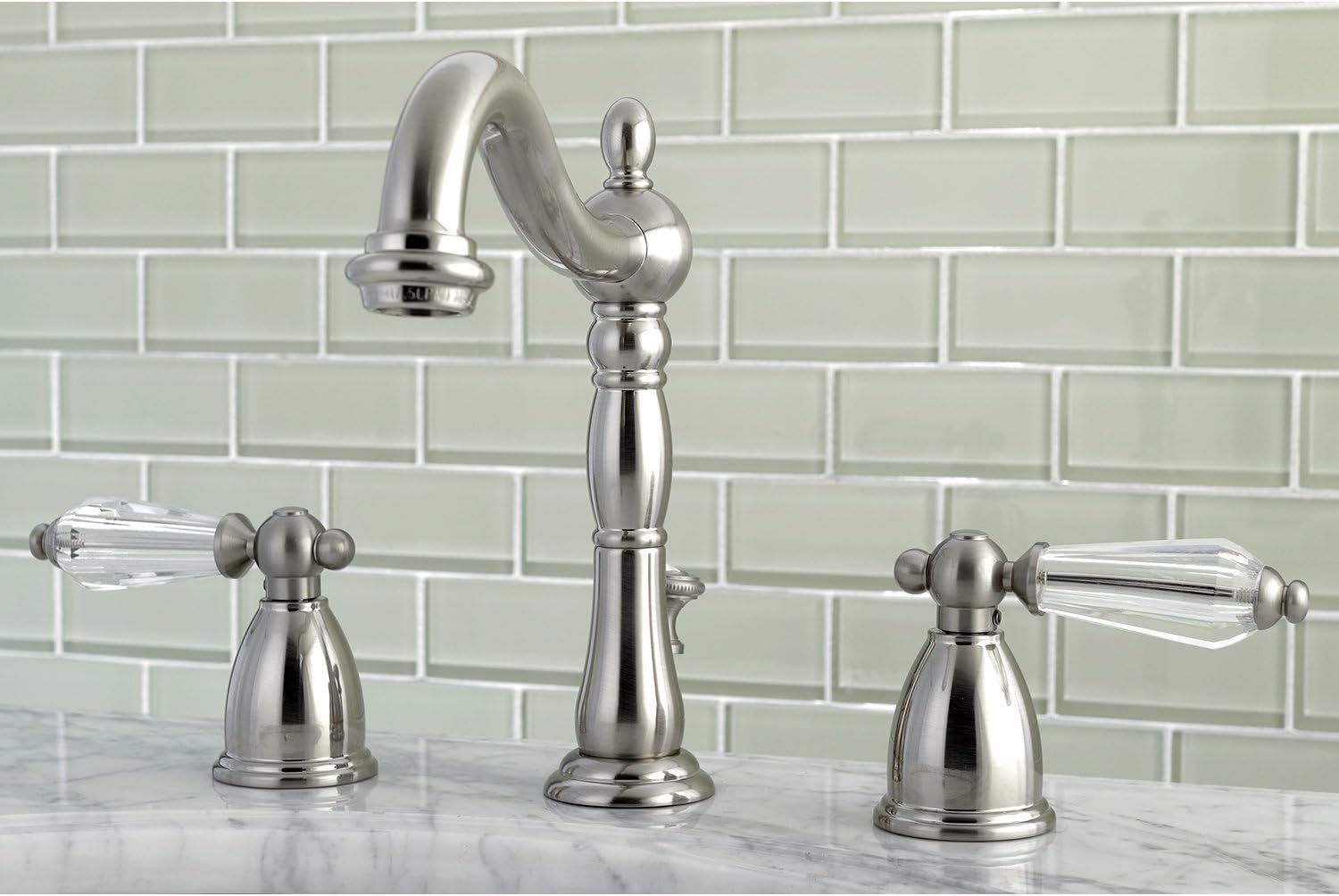 Kingston Brass KB1978WLL Widespread Lavatory Faucet with Retail Pop-Up, 6-1/2" in Spout Reach, Brushed Nickel