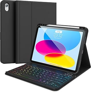 iPad 10th Generation Case with Keyboard，iPad Keyboard Case for iPad 10.9" 2022, Keyboard Case with Pencil Holder-Detachable Bluetooth Backlit Keyboard Case for Latest iPad 10th Gen 10.9" 2022