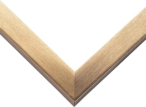 Miniatura 3 de CountryArtHouse Marco de 21 x 35 pulgadas de madera maciza de bronce dorado, ancho de moldeo de 0.75 pulgadas, incluye plexiglás acrílico UV,