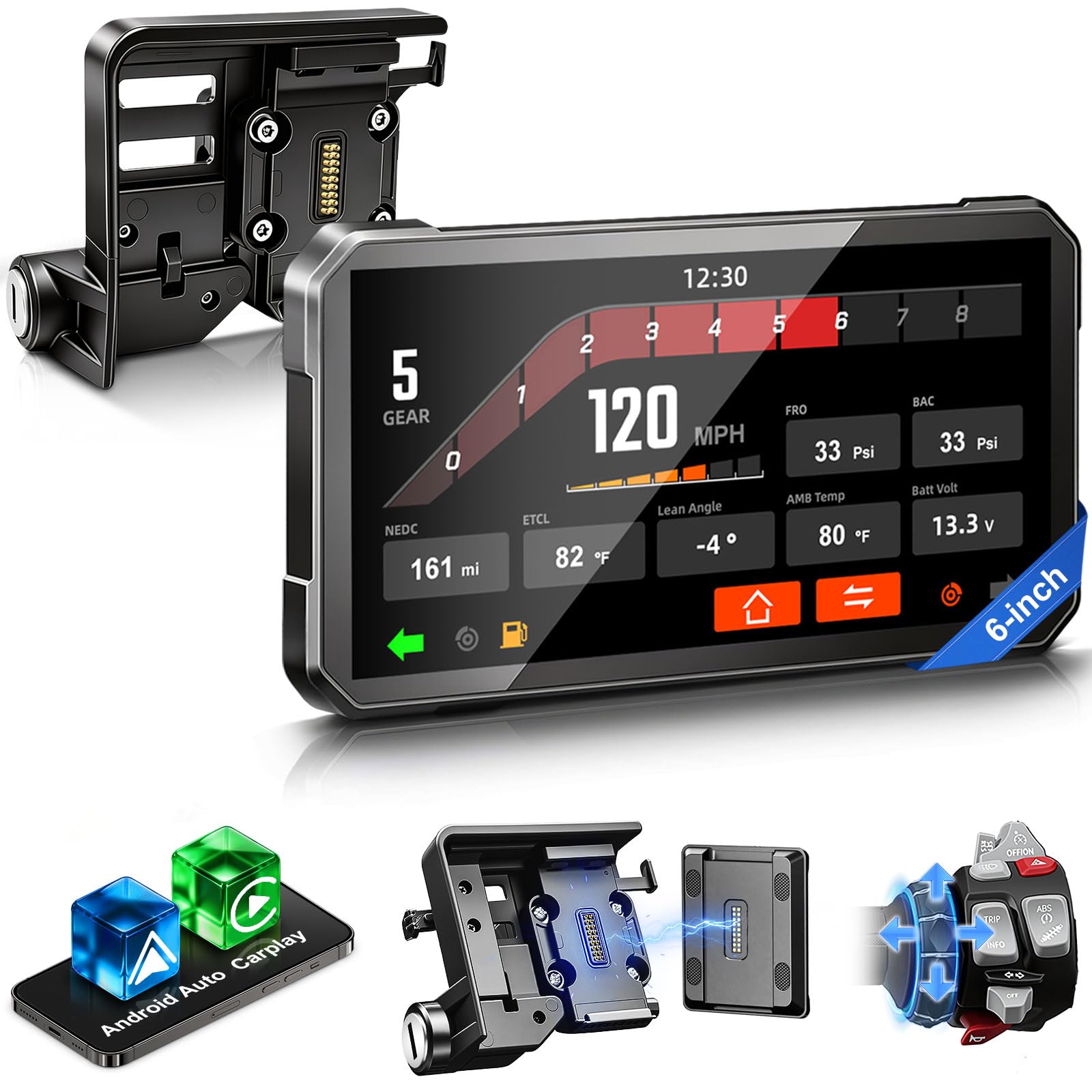 LBW BM600 for BMW Motorcycle CarPlay & Android Auto,Support Bluetooth, 6" Waterproof GPS Navigation Screen, Data Reading, Native Wonder, TPMS, Light Sensor, Music Sharing, Intercom,16-Pin-image-32