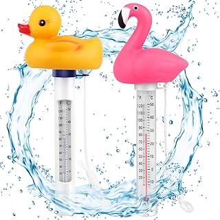 Pool Thermometer Floating Swimming Pool Thermometer Easy Read with String for Baby Bath Aquarium Spas Hot Tubs Outdoor Indoor Water Temperature Thermometer Pool Accessories