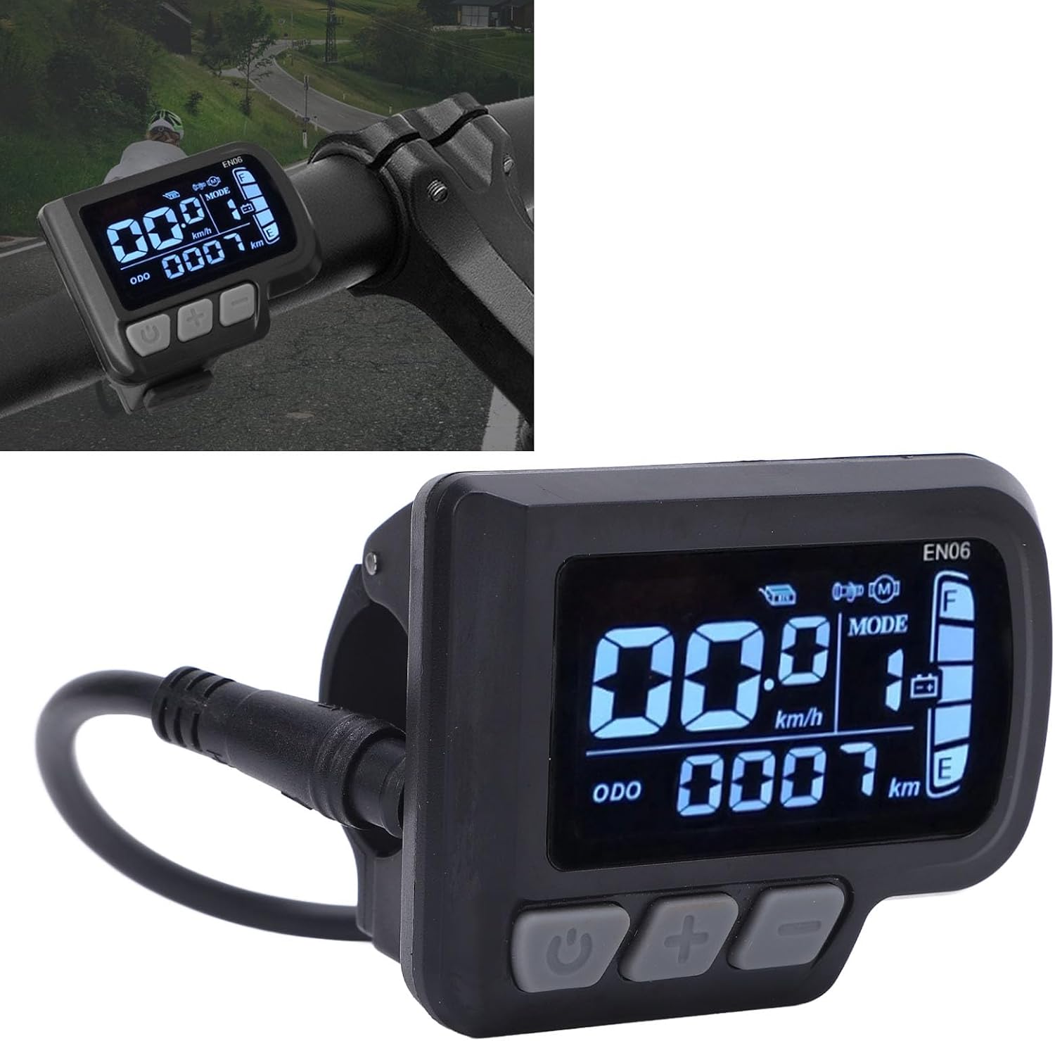 Electric Bicycle LCD Display Meter, Water Proof 6 Pin Electric Scooter Panel Screen, 24-48V E Bike Display Meter Control Panel, LCD Panel Screen for Electric Scooter Modification