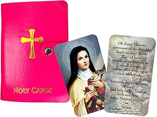 Westmon Works Holy Card Holder Set 20 Sleeves Per Booklet with Saint Therese Holy Card
