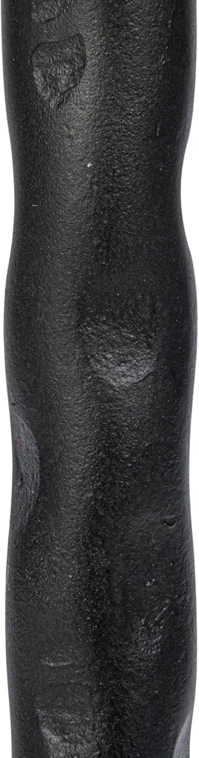 Creative Co-Op Wide Decorative Hand-Forged Metal Taper Holder, Black