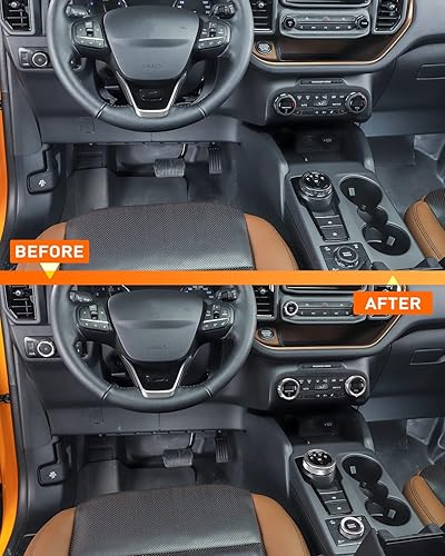 Miniatura 115 de Savadicar CKT01 Billet - Juego de molduras de perilla de control de aluminio, faros/4WD/HVAC, biseles de anillo de perilla de control climático, Rojo