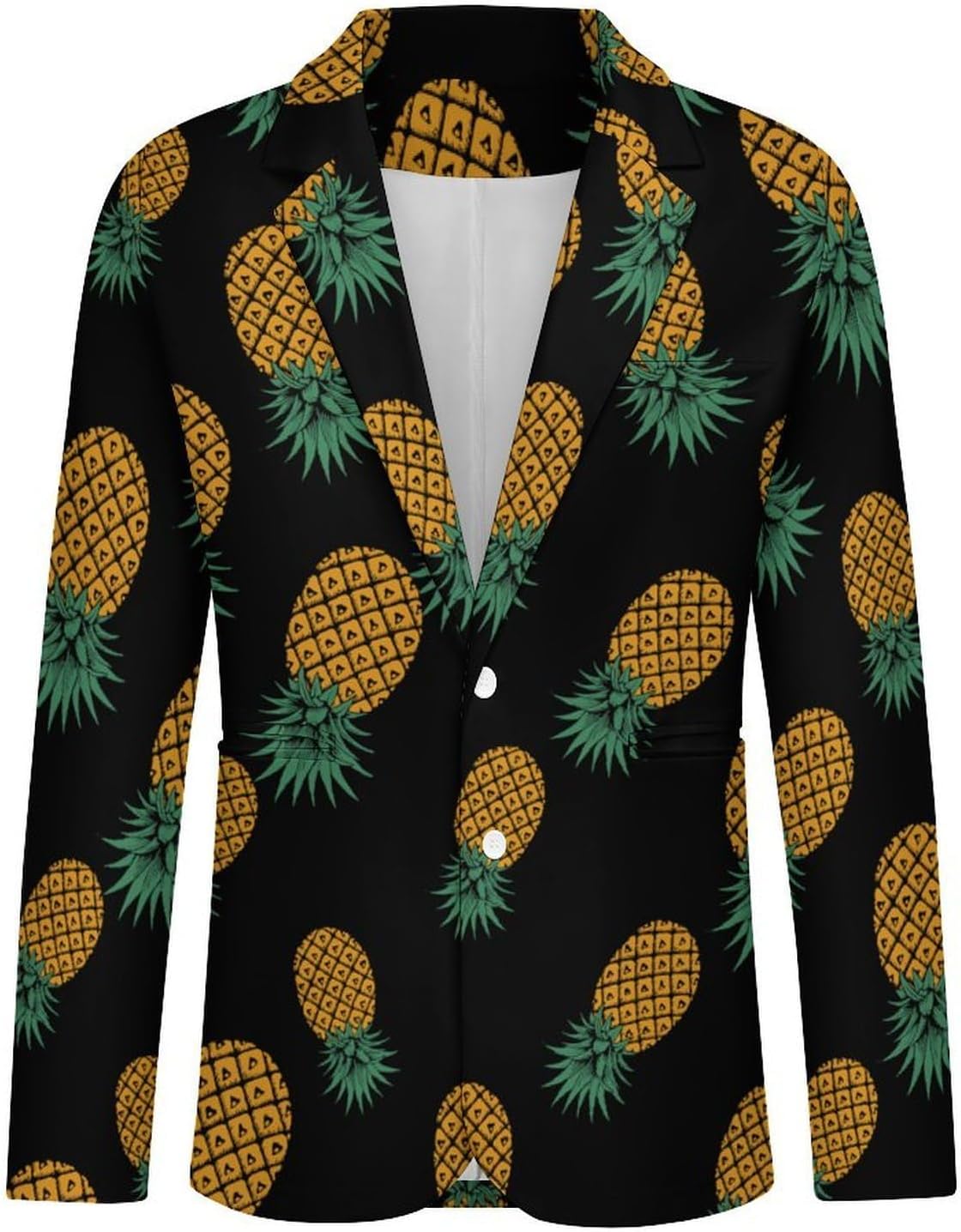 Down Pineapple Men's Blazer Casual Suit Jackets Business Button Sport Coats