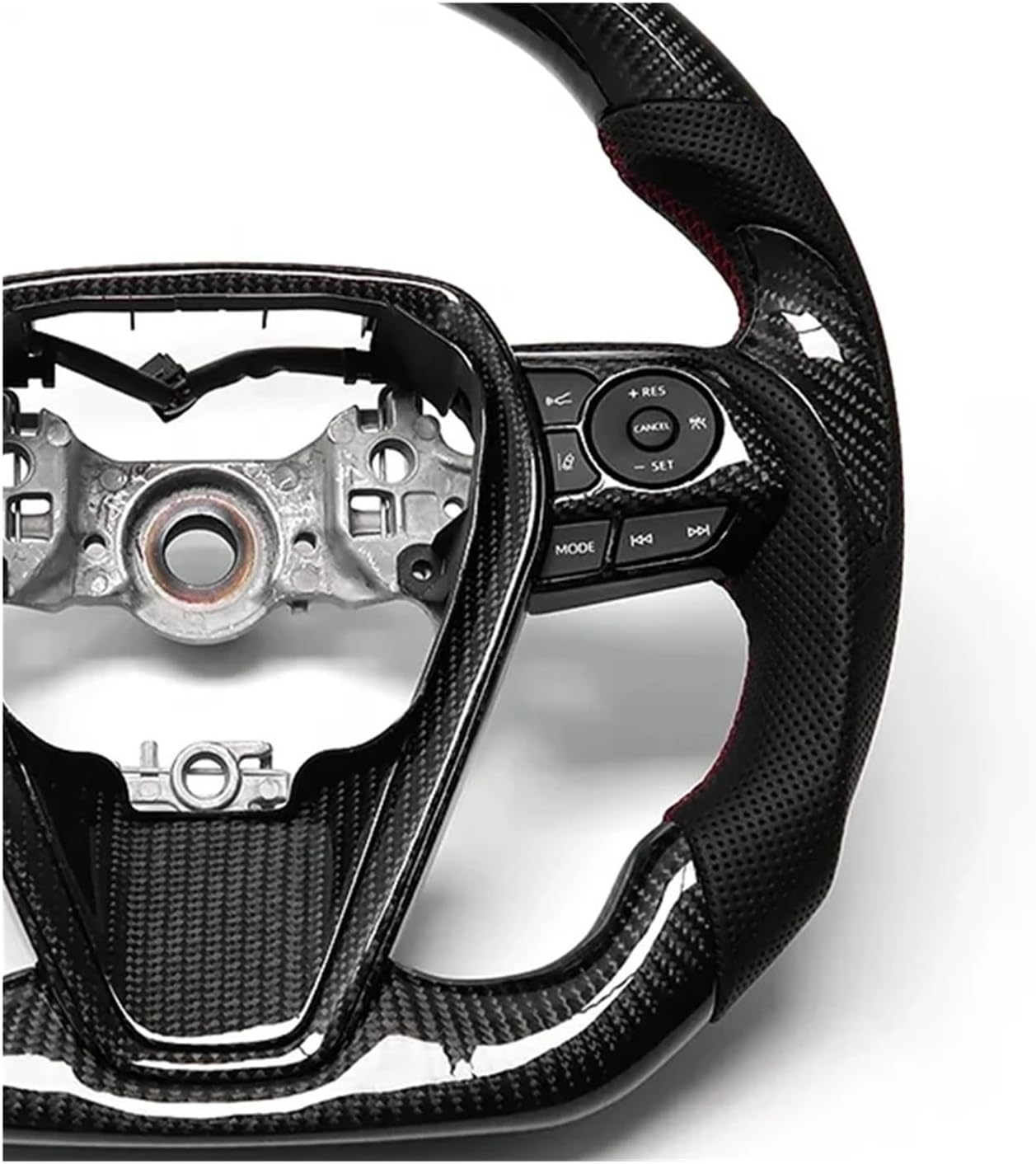 Car Carbon Fiber Steering Wheel Compatible For Toyota Corolla Anti-slip Perforated Leather Steering Wheel Assembly Car Accessories