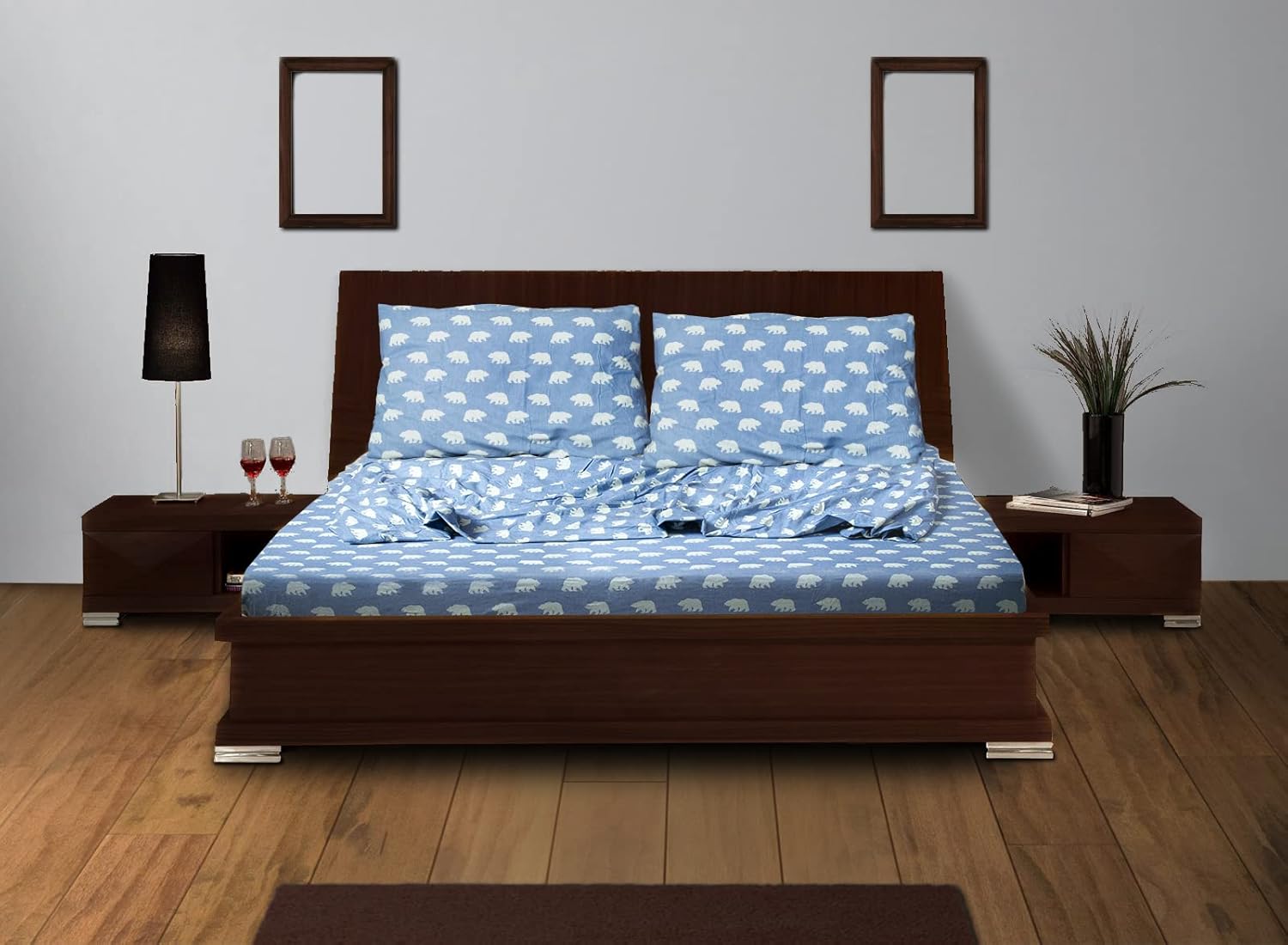 Dearfoams 100% Cotton Flannel Super Soft Sheet Sets, Bear Icon