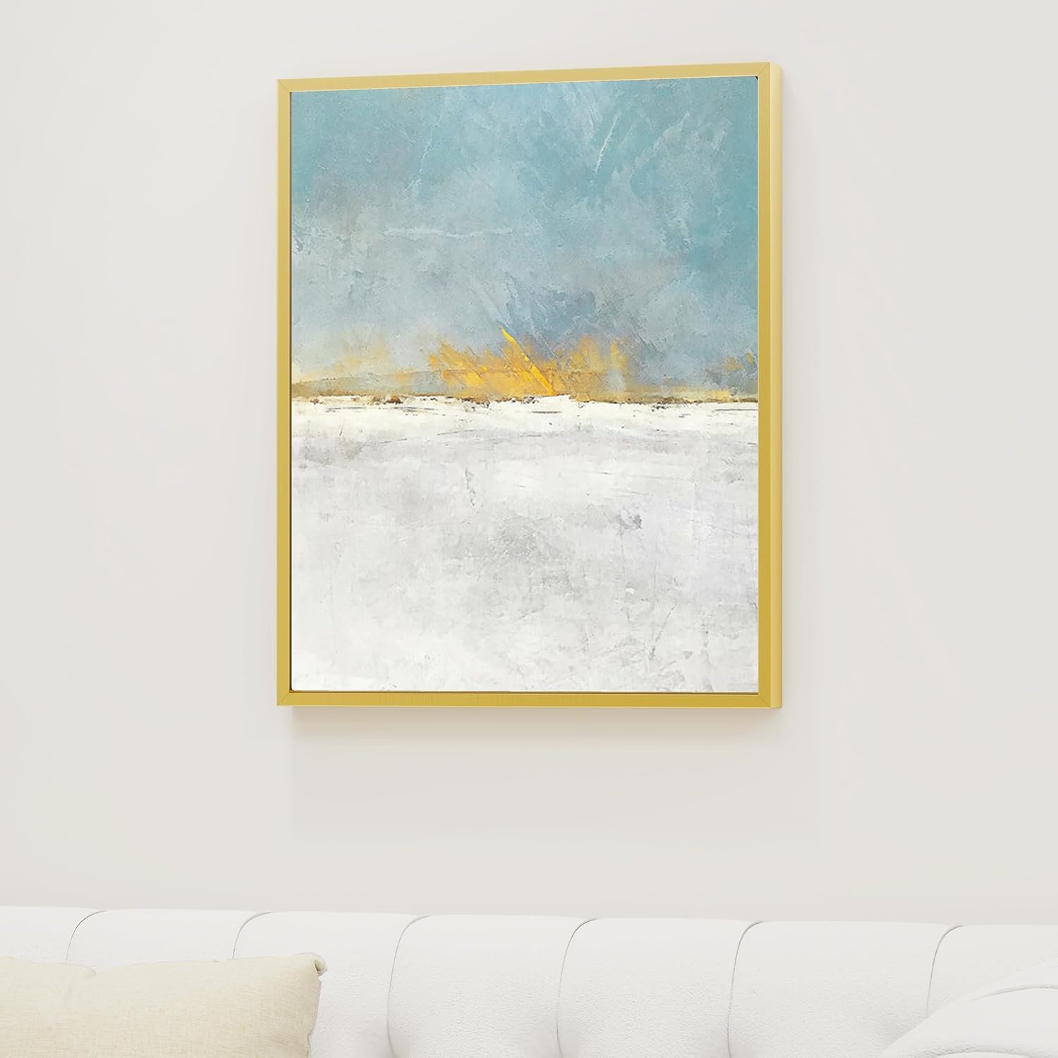Canvas Frame 16x20 Frame for Canvas Painting Floating for 1" Deep, Floater for Canvas Artist Panel Oil Painting Wall Art Décor, Vertical or Horizontal Picture Wall Decor, Gold