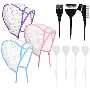 Highlight Cap Highlight Caps for Hair Highlighting Cap Professional Highlights Cap Highlight Hair Cap with Hair Coloring Brush Hook Hair Dye Cap Highlighting Kit for Salon Hairdressing Women Men 9pcs