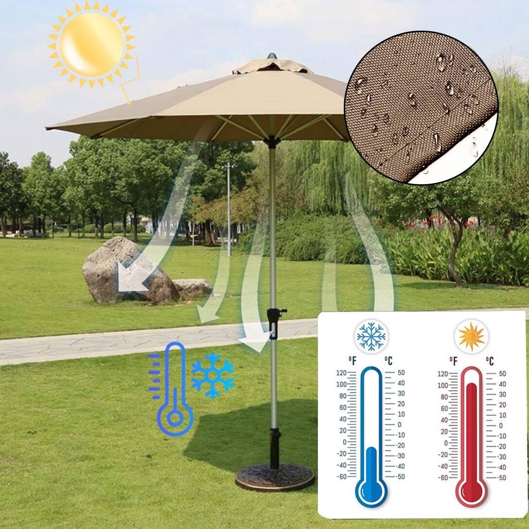 WWYL Copertura Sostitutiva Per Ombrellone Da Giardino – 3 M, 8 Stecche, Bianca, Impermeabile E UV Resistant