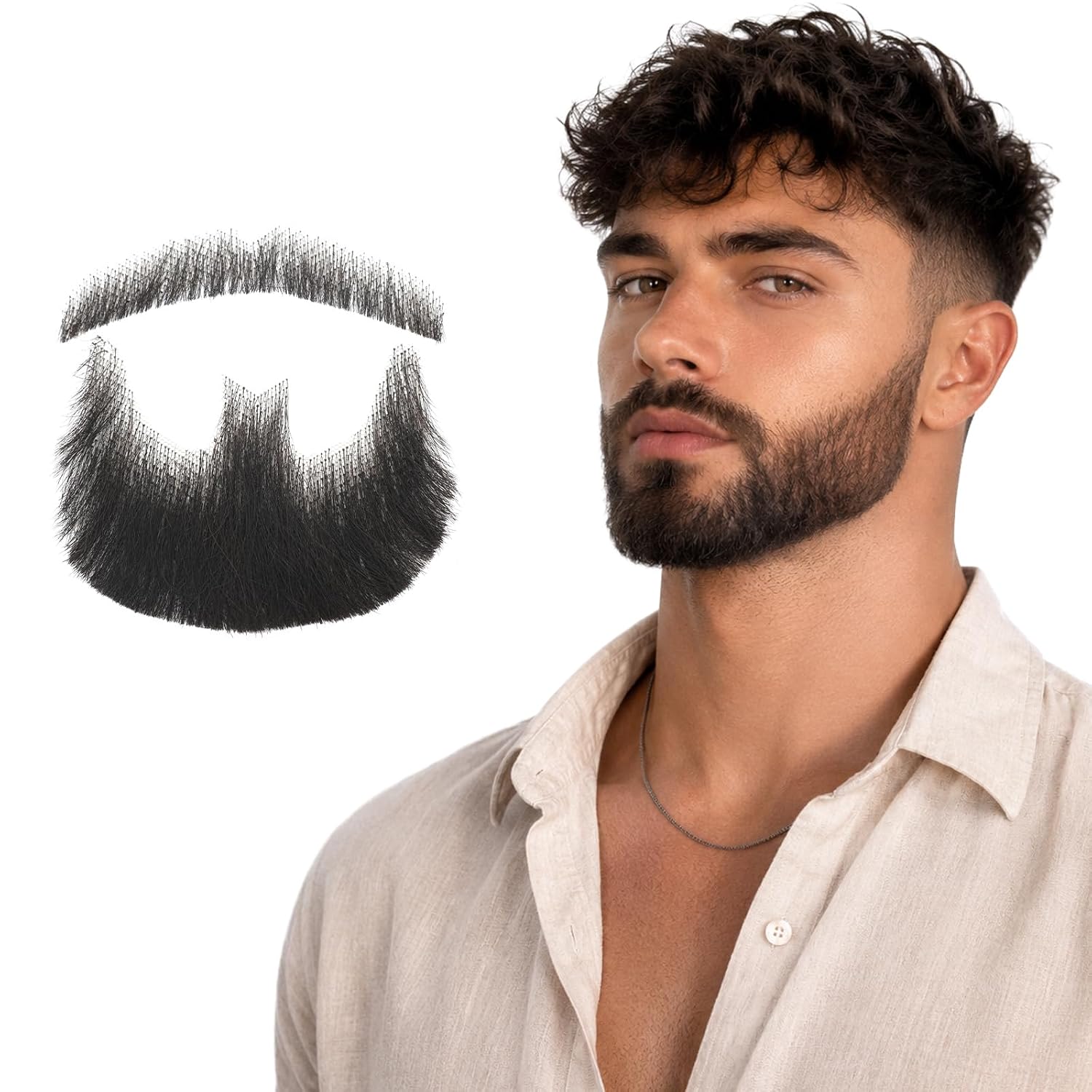 Fake Goatee Beard and Mustache, Realistic Mustache for Costumes