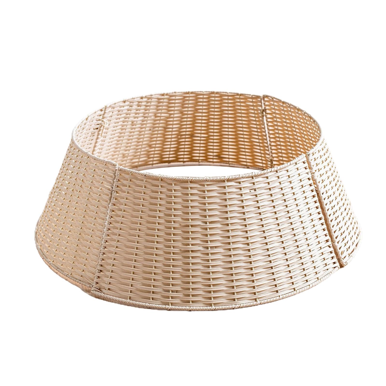 carotoe Natural Rattan Christmas Tree Stand Collar Skirt Hand Woven Base Cover Holiday Decoration for Home Rattan Christmas Tree Skirt