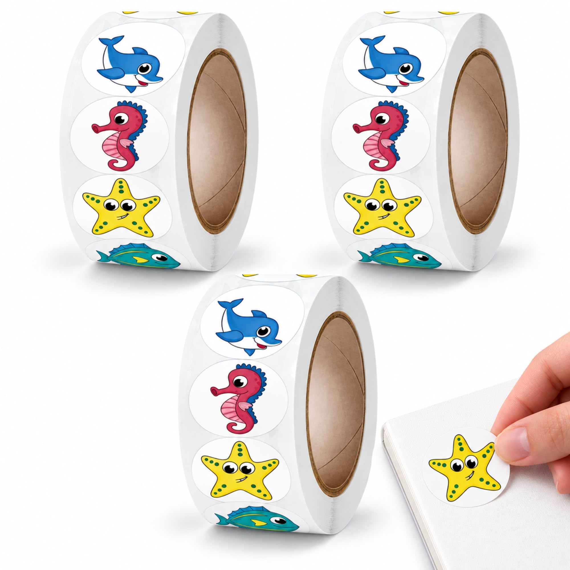Rollo Pegatinas animales acuáticos Aquarium, aquatic animal stickers, 3 Ud - imagen 1